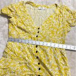 Wish Mini Dress Women's Medium Yellow Golden Bloom V-Neck Puff Sleeve Ruffle RTR Photo 8