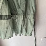 Downeast Y2k Wrap Top Womens Small Green Short Sleeve Ruffle Lightweight Blouse Photo 7