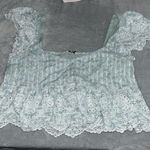 American Eagle Blue Floral  Top Photo 0