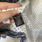 Ann Taylor Womens Tweed Knit Blazer Jacket Size 6 Black & White Polka Dot Lining Photo 5