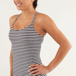 Lululemon Free To Be Tank Classic Stripe Black White Size 4 Photo 0