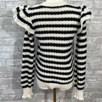 Loft  Striped Shoulder Ruffle Sweater Photo 4