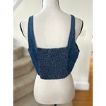 Lone Star Denim Lace Up Cropped Corset Western Cowgirl Whimsygoth Rodeo Blue Size L Photo 1