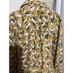 Maeve Anthropologie Rabbit Print Button Up Shirt Blouse Mustard Yellow Green 4 Photo 3