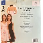 Flora Nikrooz NIB  Women's 2-Pack V-Neck Soft Lace Trim Chemise Pink/Black L Photo 8