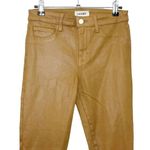 L'Agence Womens Sabine Dark Khaki Coated Skinny Mid Rise Jeans Size 26 Photo 2