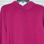 Evereve  Women Large Magenta Textured Long Sleeve Blouse Top Photo 2