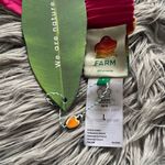 Farm Rio  Pink White Yellow Stripes Reversible Front Tie Halter Crop Top Large Photo 3