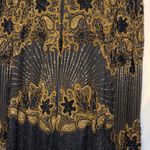 Vintage Beaded Long Sleeve Silk Dress Hand Embellished Black Gold Plus Size 8x Photo 11