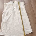 Hugo Boss BOSS  Women’s White Silk Top Tank Blouse Ruffles Neck & Sleeve NWT Sz 6 Photo 7