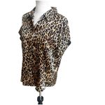 Chico's Chico’s Vintage Animal Print Short Sleeve Button Down Blouse Collared Size Med Photo 2