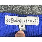 Absolutely Famous Graphic Royal Blue & Black Print Blouse Size XL Photo 7