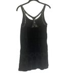 Free People  Women's Size 6 Small Black Velvet Sequin Wymsgoth Romantic‎ Top Photo 5