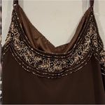 Jkaara Y2K Brown Beaded Sleeveless Tunic Dress Top 12 Petite Size 12P Photo 6