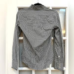 Peter Millar  Black White Checkered Button Down Ruffle Collar Sleeve Blouse XS Photo 1