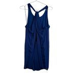 Alice + Olivia  Indigo Silk Draped Mini Dress Photo 2