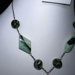 Vintage Glass and Stone Y Necklace Photo 2