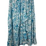 JW Style Turquoise White Floral Ruffle Asymmetrical Elastic Waist Skirt XL Blue Photo 1