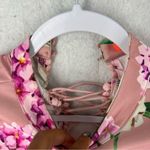 BANJUL Floral Print Mock Neck Lace-Up Back Dress Photo 4