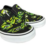 Vans Classic Slip-On Black Green Eyes in the Dark Glow Size 7 Monster Horror EUC Photo 6