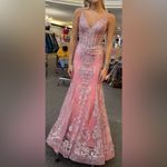 Jasz Couture Lush by  Pink Silver Sequin Mermaid 7317 Open Back‎ Prom Gown Size 0 Photo 2