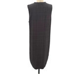 Eileen Fisher  Twill Plaid‎ Mandarin Collared Shirt Dress Tunic Gray Size Medium Photo 6