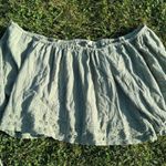 American Eagle Olive Green Eyelet Half Sleeve Wide Neck Puff-Sleeve Blouse XL Photo 3