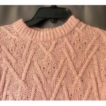 Free People Sweater Womens XS Pink Isla Cable Stitch Chunky Knit Tunic Oversized Photo 4