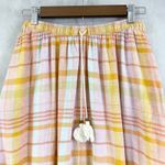 American Eagle  Madras Skirt Size Medium Linen Blend Plaid Boho Cottage Preppy Photo 1