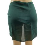 Zuliana Solid Dark Green Sarong Skirt Wih Lettuce Trim. New With Tags. Size undefined Photo 2