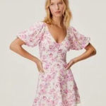 For Love & Lemons  Atlanta Floral Mini Dress Large Photo 0