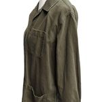 Topshop Lightweight Distressed Utility Shirt Jacket Army Green Size 4 Photo 2