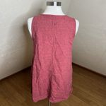3/$30 Cut Loose Tank Top Womens XS Red Linen Blend V Neck Side Slits Hi Low Photo 7