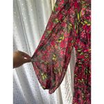 Julia Jordan Peasant Floral Gathered High Ruffle Neck Sheer Sleeves Mini Dress 8 Photo 3