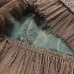 Unif Vintage Y2K 2000s silk brown fairy core coquette midi embroidered mesh skirt 2 Photo 4