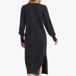 Lucky Brand  Womens Pointelle Midi Dress In Charcoal sz small Photo 2