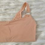 Zaful Nude Tan Light Brown One Shoulder Metal Ring Bikini Top Sz S Photo 2