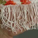 Blu Planet Floral Fringe Kimono Size Medium White Photo 6