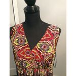 Rhapsody Plus Size 2X sleeveless V Neck maxi dress Y2K Paisley Print Photo 3