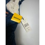 Green Tea  Women's Denim Look Puffer Vest Hooded Faux Fur Trim Medium Photo 4