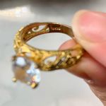 White Quartz Round Cut Ring Solid Sterling Silver Gold Plated Size 6 Photo 9