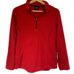 Lands' End red women's quarter zip size small fleece jacket winter sweater Photo 0