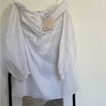 superdown NWT  Flynn Ruched sleeve White Off-Shoulder Mini Dress Photo 5