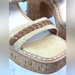 Dolce Vita 10 Platform Chunky Heeled Cork Rope Tan and Cream Summer Sandals Photo 4