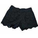 Ann Taylor  Loft Navy Eyelet Fully Lined Flat Front Shorts‎ Scalloped Hem SZ S Photo 8