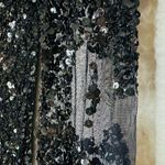 Parker  Black Sequin One Shoulder Long Sleeve Beaded Bodycon Mini Dress Size 0 Photo 4