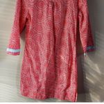 Boden Womens Coral White Polka Dot Circles 3/4 Sleeve Kaftan Tunic Top Size 4 Pink Photo 1