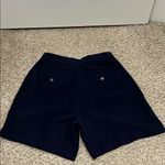 Tribal Midnight Navy Blue Pleated High Rise 100% Silk Shorts Photo 8