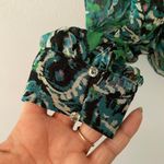 ZARA Green Blue High Neck Flowy Blouse Cropped Lightweight Women's size Small Photo 4