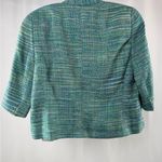 Akris  Silk Tweed Evening Jacket in Teal Blue Green Size Large or 10 Photo 8